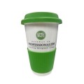 Double wall ceramic mug with silicon lid - Hang Seng Management College